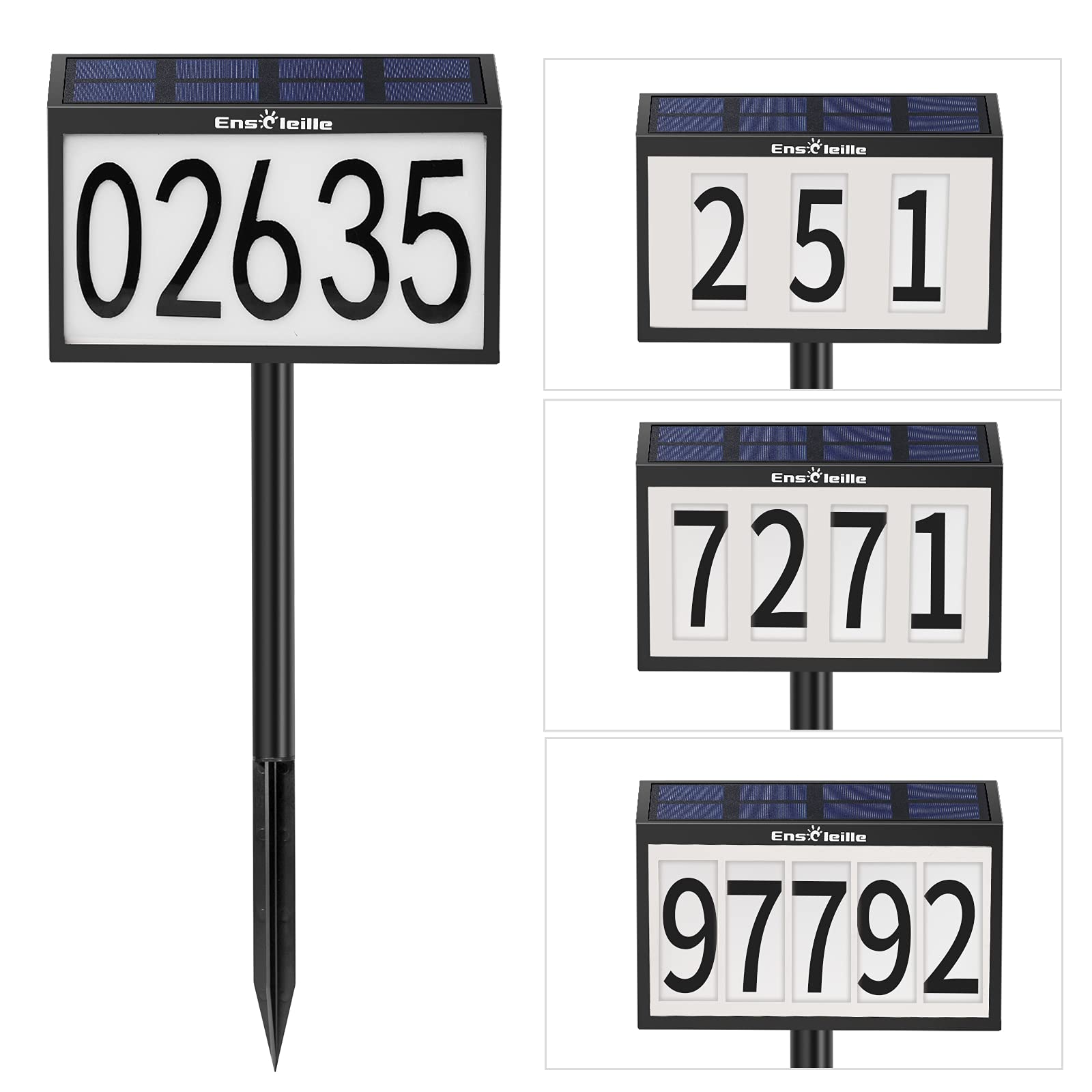 Solar Lighted House Numbers for Outside, EnSoleille Waterproof LED