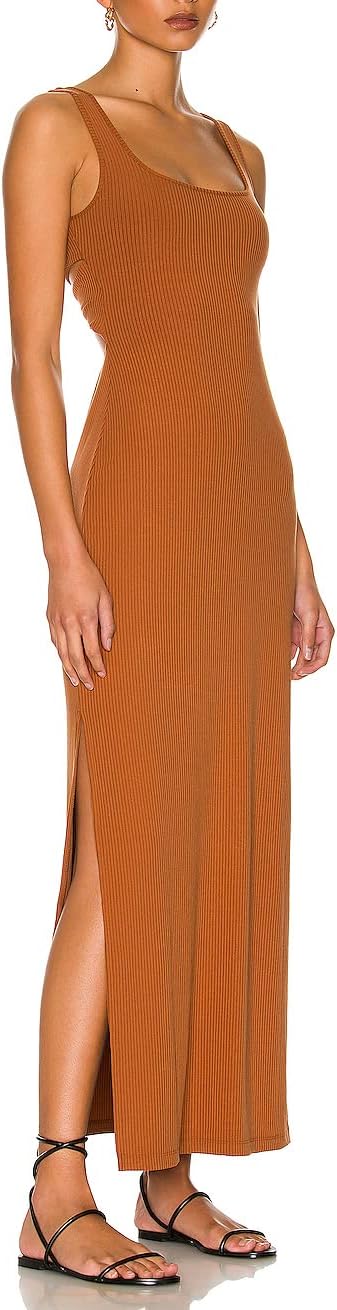 ALENDA DANMOS Women's Elegant Backless Maxi Dress Sexy High Sides Slit Tank Dress Twist Back Casual Sundress 72122 - Image 4