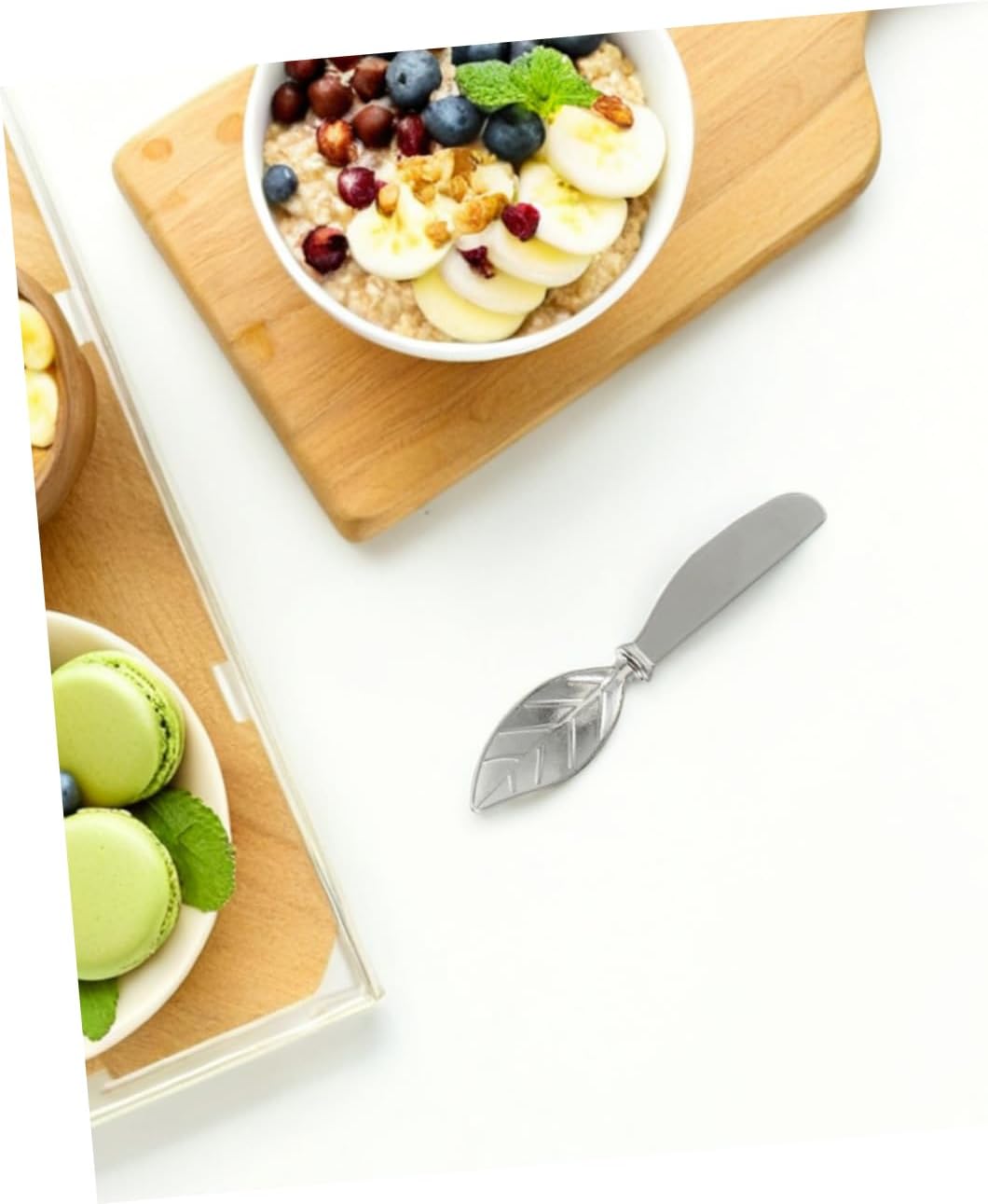 Cabilock 4pcs Leaf Butter Knives, Zinc Alloy Jam Spreader for Weddings
