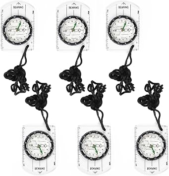 6pcs Orienteering Compass - Waterproof Hiking Backpacking Compass for Kids Camping Trip