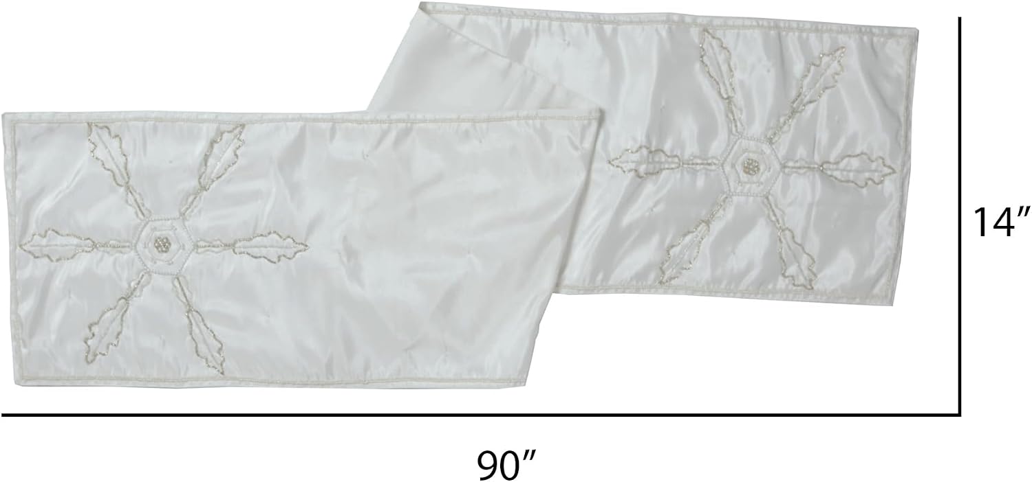 Vickerman White Table Runner