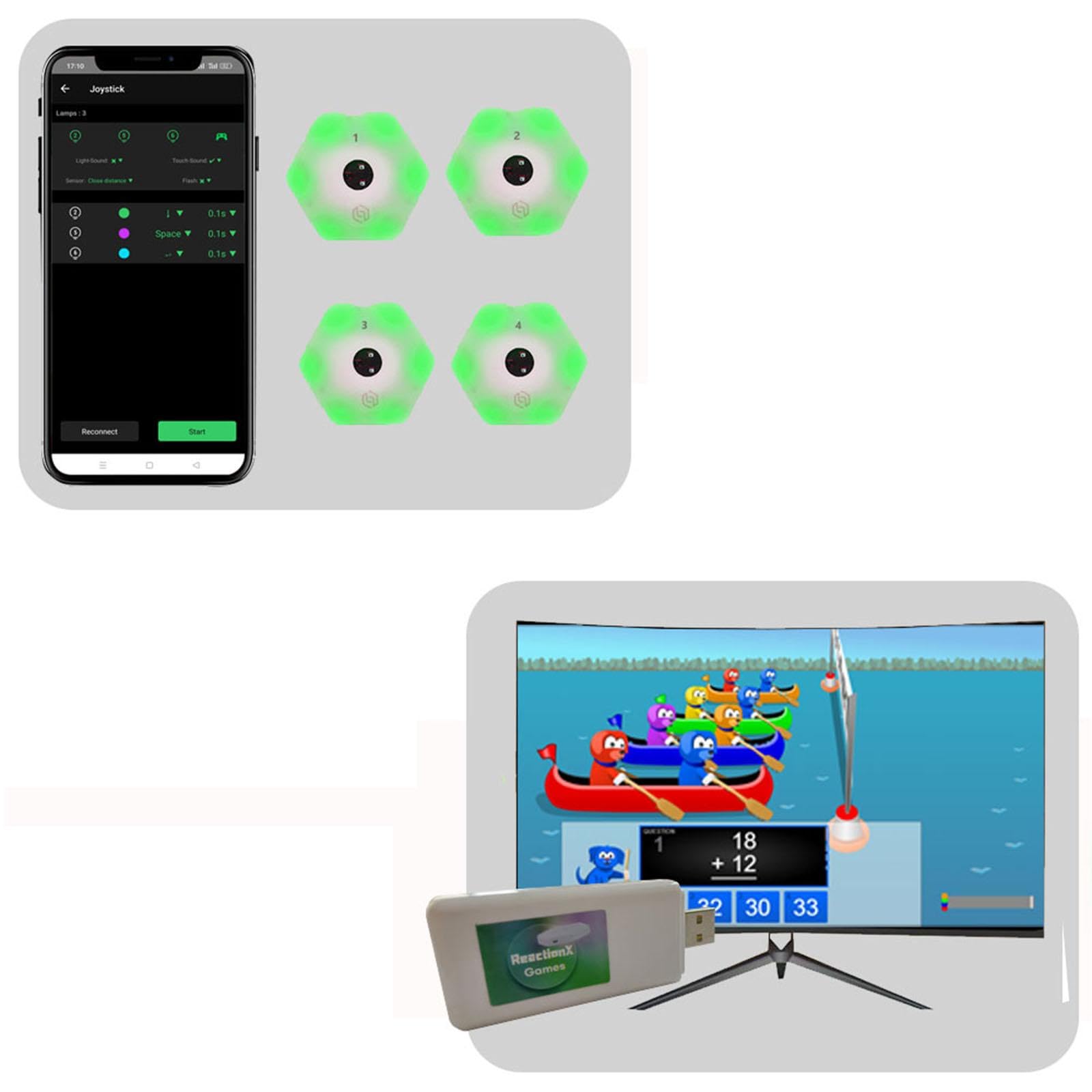 Adattatore Luce Allenamento Joystick Accessorio Allenamento Agilità Sportiva Strumento Reazione Materiale PP Adatto per Sport di Allenamenti