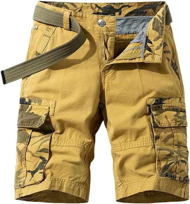 Men's Summer Cotton Cargo Shorts Breeches Bermuda Beach Tactical-Style Casual