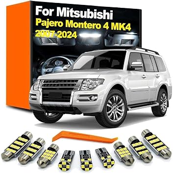15pcs LED Indoor Plate Light Kit for Mitsubishi Pajero Montero Shogun 4 MK4 V93 V97 V98 2007-2021 2022 2023 2024 Car Accessories