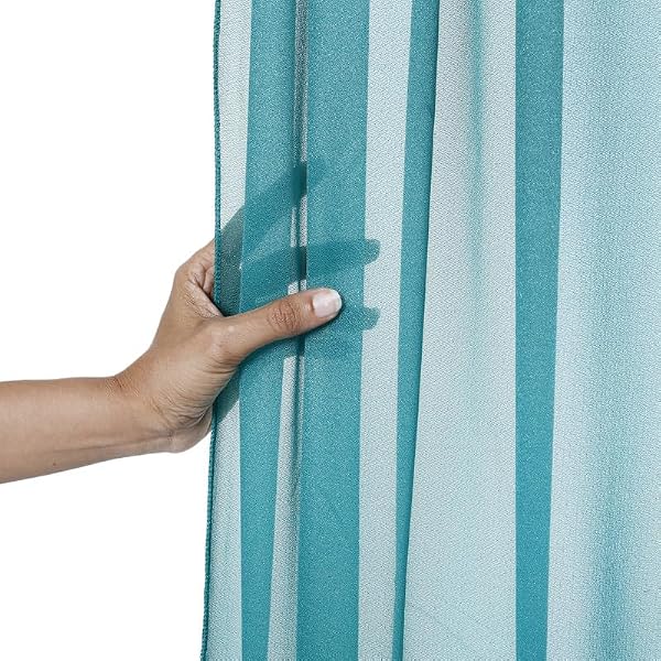 Pack of 2 Chiffon Backdrop Curtains Panels 5 x 8 FT - Dark Teal by MDS - Used condition - Image 3