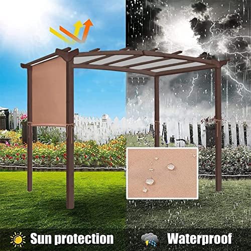 Waterproof Pink Pergola Canopy with 4 Straps - Universal Outdoor Shade Cover for Curved Pavilions 5.4x2.5m, Ideal for Gardens, Patios, and Backyard Relaxation