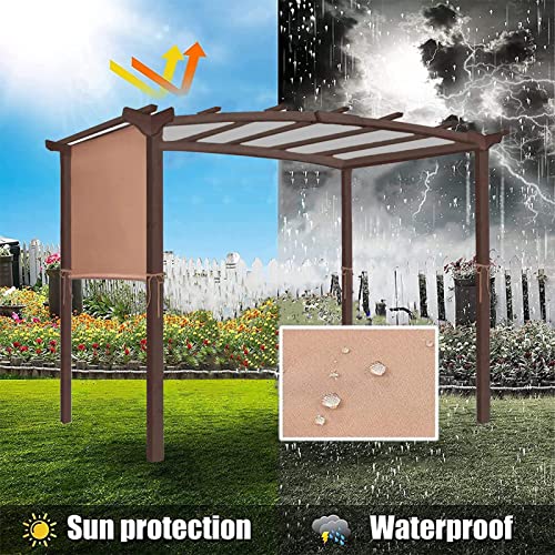 Housse de rechange imperméable pour pergola – Pare-soleil extérieur pour structures incurvées avec sangles de fixation, parfait pour la protection de terrasse et de jardin