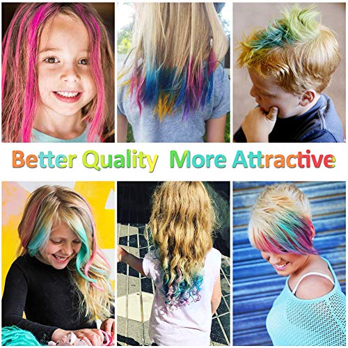 Hair Chalk, 12 Colors Hair Chalk Pens,Chalk Hair Dye,Colored Hair Chalks for Party, Cosplay, Theater, Halloween Makeup