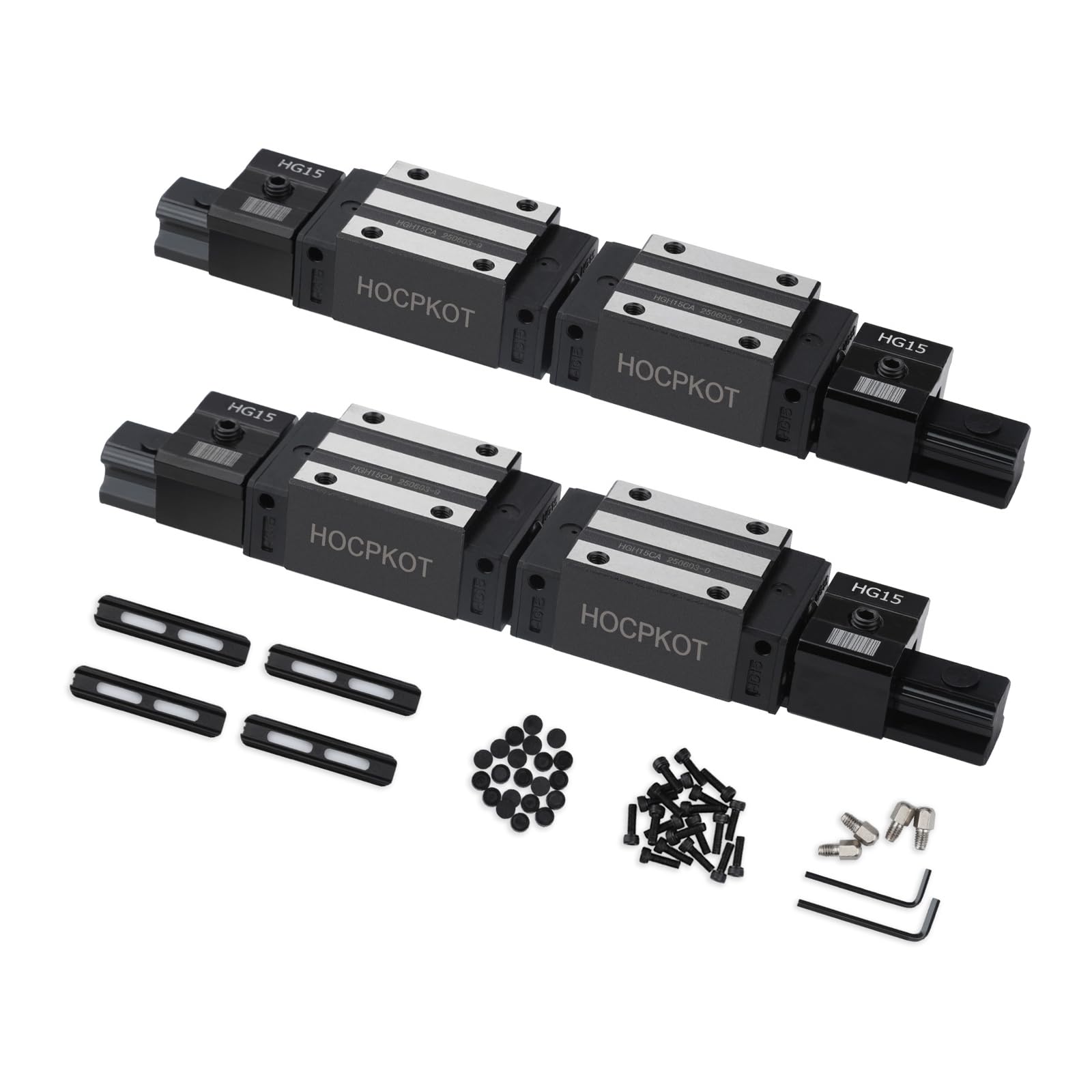 250mm / 9.84 inch HGR20 Linear Guide kit,2pcs 250mm hgr20 Linear Rail with 4pcs HGH20CA Carriage Block and End Stop Block — Amazon image 11