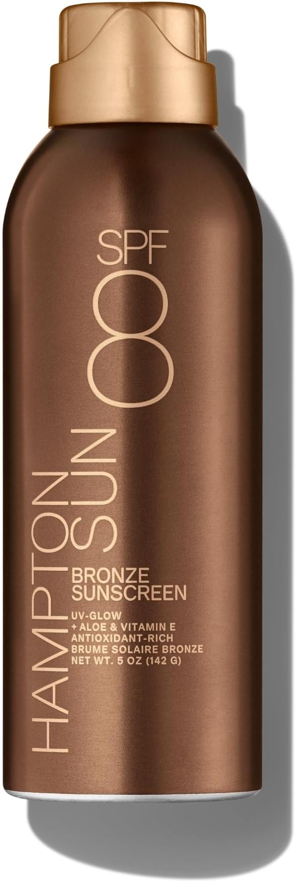 Hampton Sun SPF 8 Bronze Continuous Mist Sunscreen | Sunbathing Enhancer | Touch of Warm Bronze for an Instant, Radiant Glow | Antioxidant-Rich Moisture with Vitamin E + Aloe Vera | Oil-Free