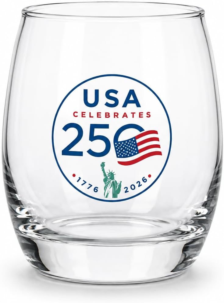 America 250 Flag 16 oz Frosted Pint Glass – Patriotic Fourth of July Drinkware Gift