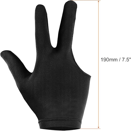 Miniatura 2 de Guantes de billar de 3 dedos, paquete de 3 guantes de billar para mano izquierda y derecha, guantes de piscina para tiradores, carom, billar, taco