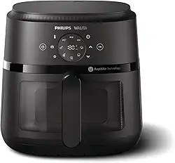 Fritadeira Airfryer Digital Série 2000 XL, Philips Walita, 6,2 litros, Tecnologia RapidAir, Preta, 2 anos de garantia, 220v, 1700W - NA230/09