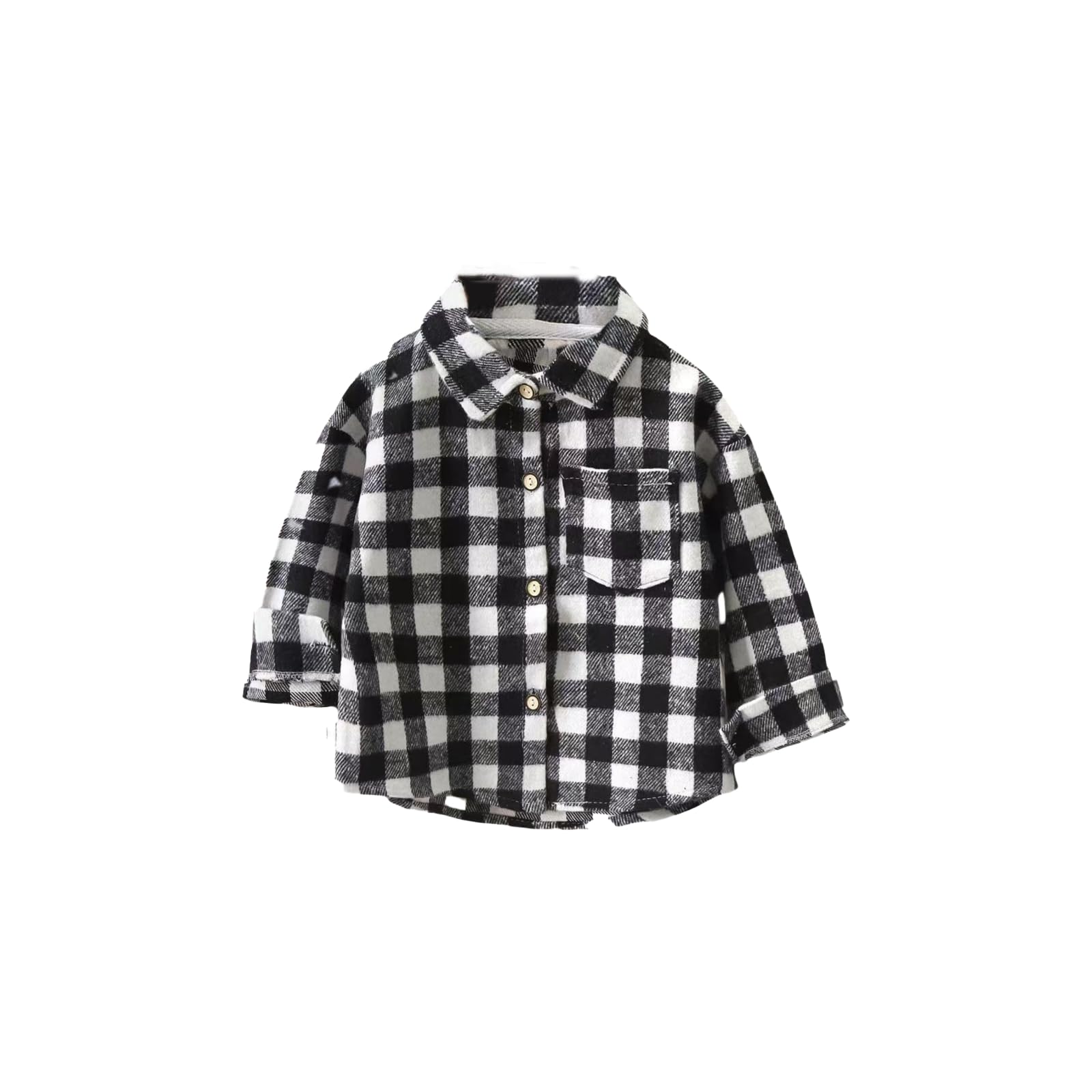 Toddler Boys Long Sleeve Flannel Plaid Shirt Kids Little Girls