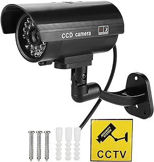 Dummy Security Camera,Simulated Surveillance Security CCTV Camera Flash LED and Fake CCTV Surveillance System Simulated Camera,Work Fake Security Monitor CCTV Anti-Theft