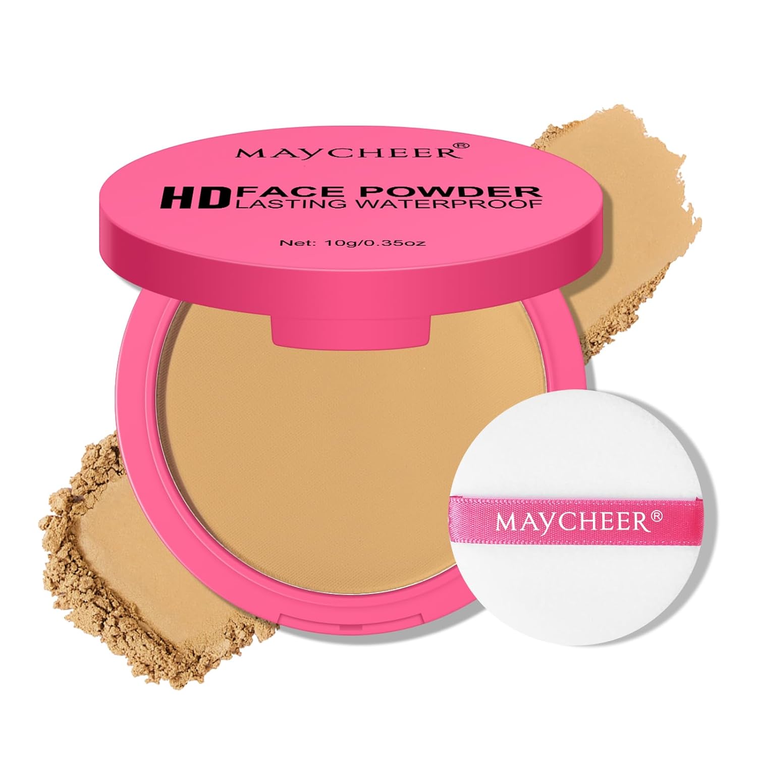 KYDA Pressed Powder Foundation Matte Powder Foundation with Concealer and Setting Makeup Lasting Oil Control Buildable Matte Finish