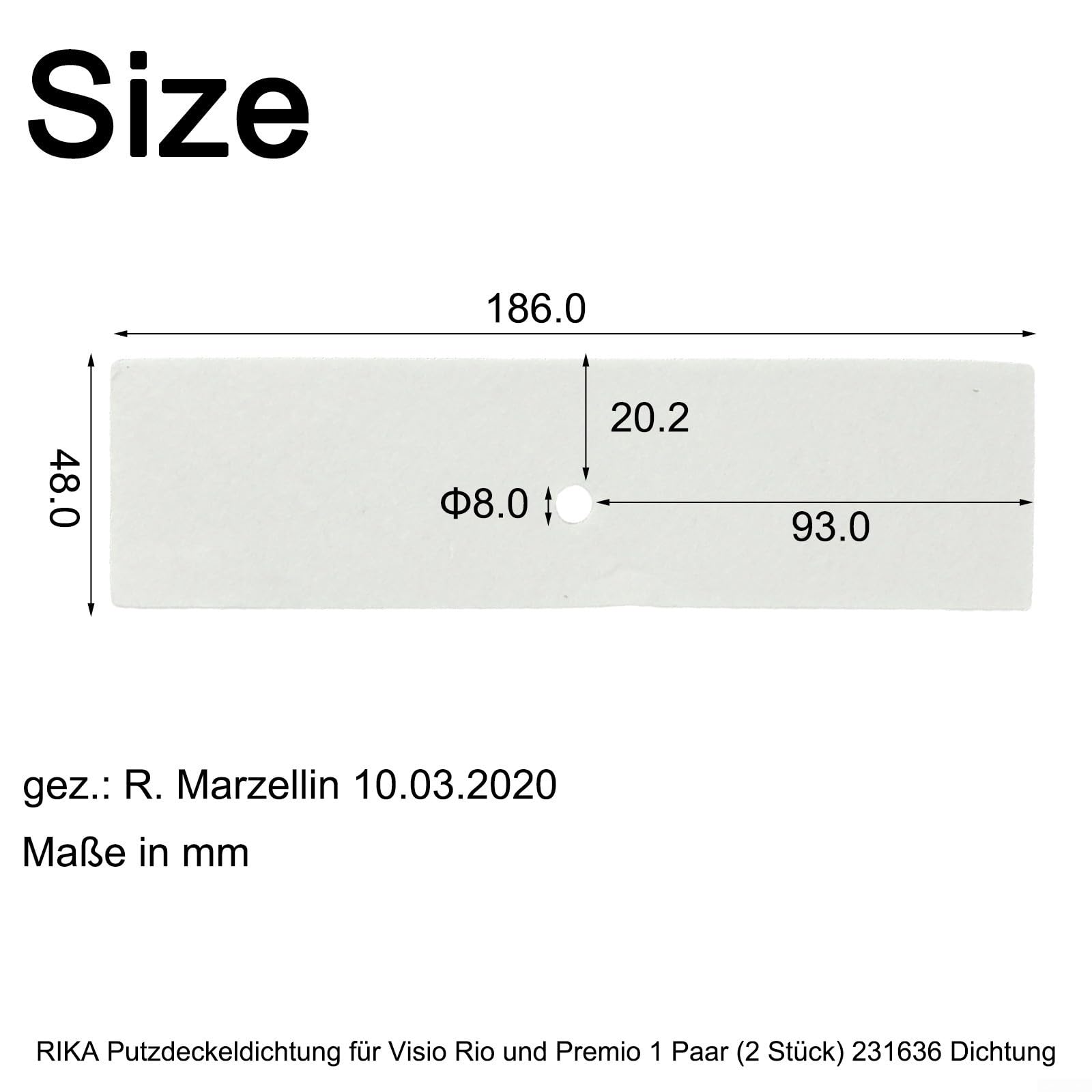 2x Keramikfaser Dichtungen 185x48x5mm Für Rika Pelletöfen