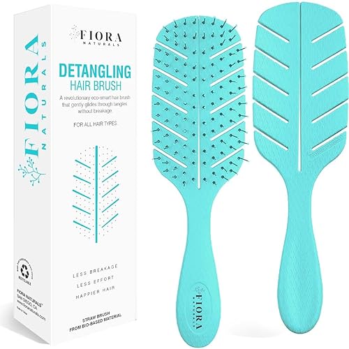 Cepillo Desenredante de Fiora Naturals - Cepillo desenredante 100% ecológico con cerdas ultrasuaves - Se desliza a través de los enredos con