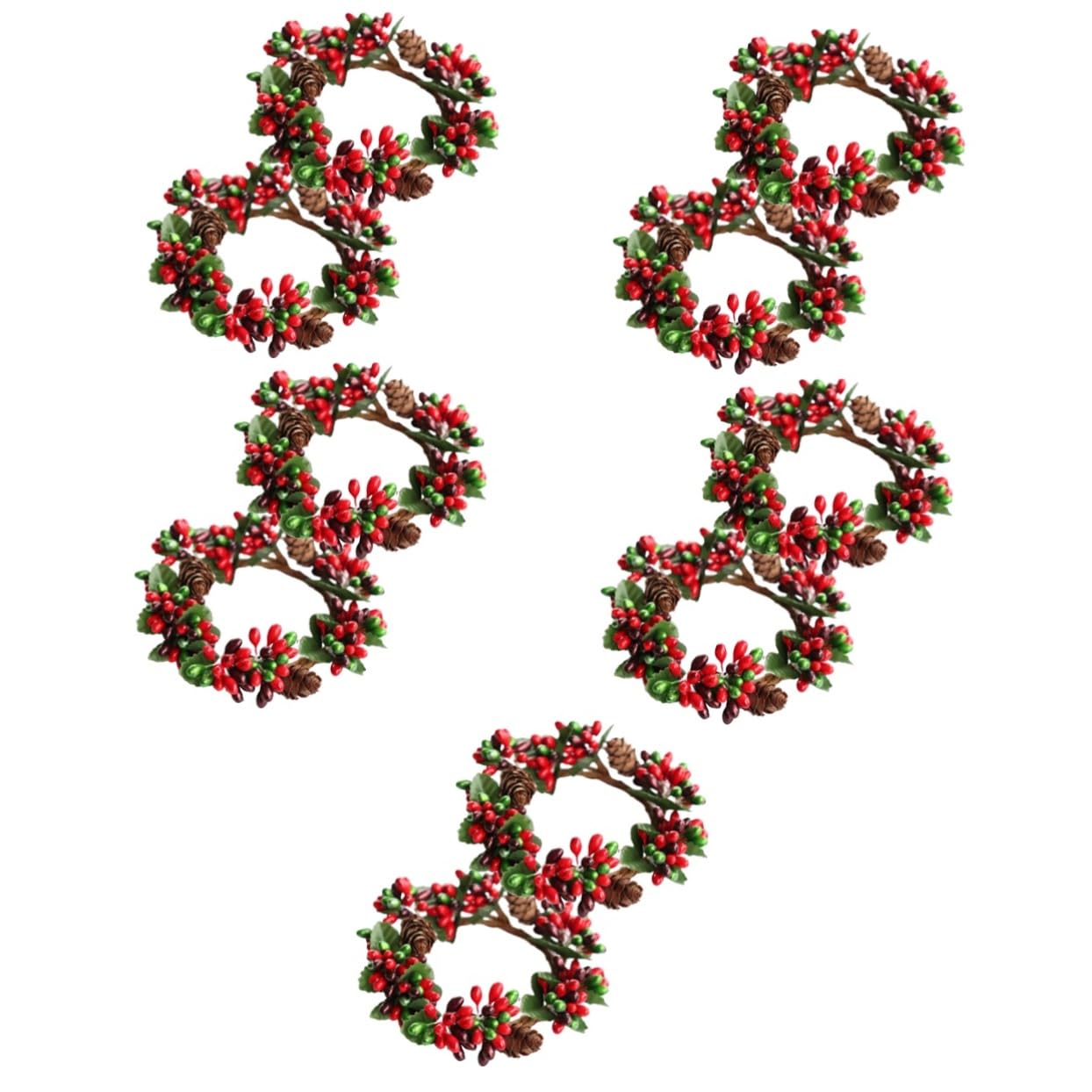 Anneau de bougie de Noël Ciieeo | Lot de 10 couronnes de table en papier pour fêtes
