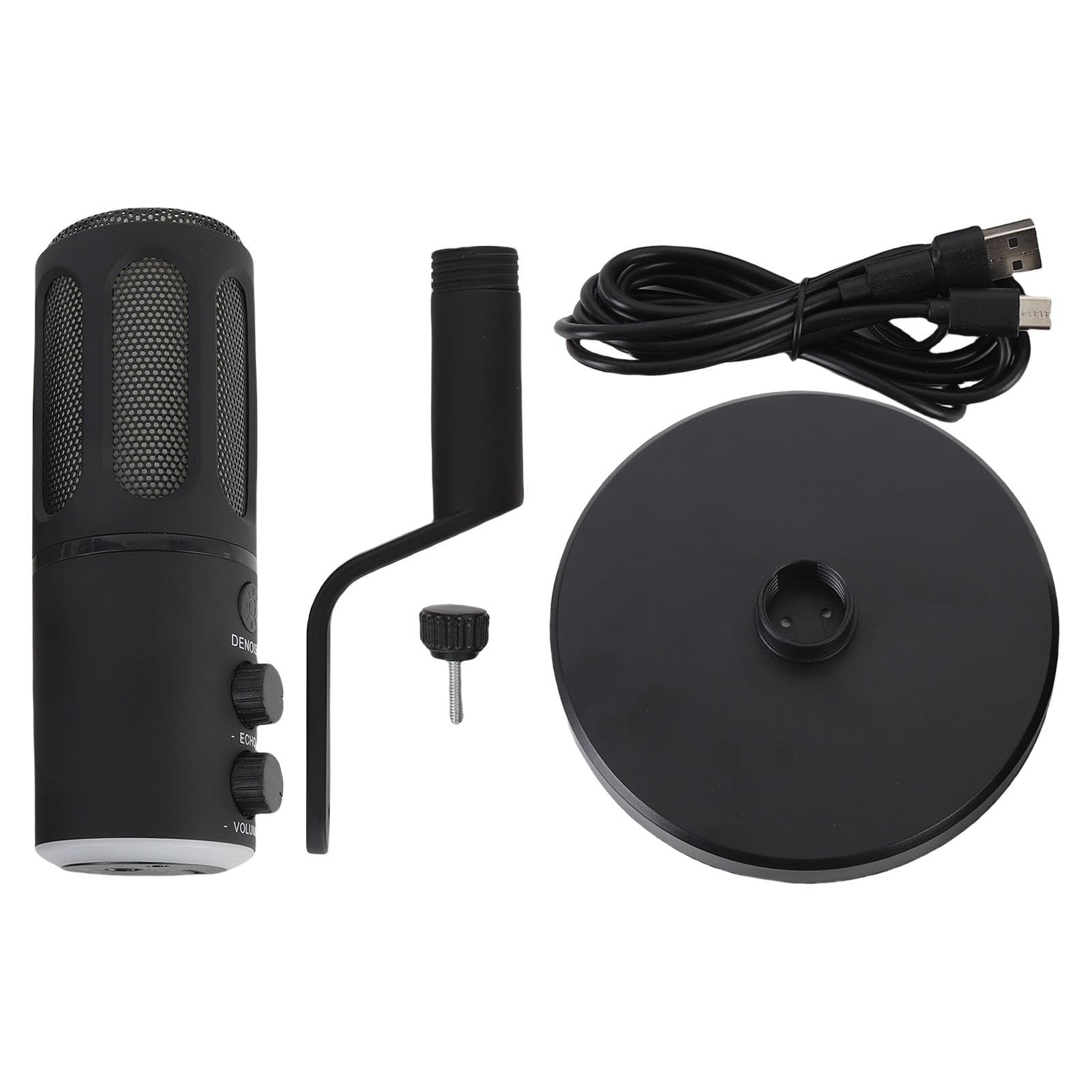 Yctze Micrófono Dinámico, Micrófono Cardioid USB XLR con Brazo Ajustable, Cubierta de Malla de Metal, para Juegos en Vivo, Canto, Grabación de Texto en Vivo, Adecuado para Tarjeta de
