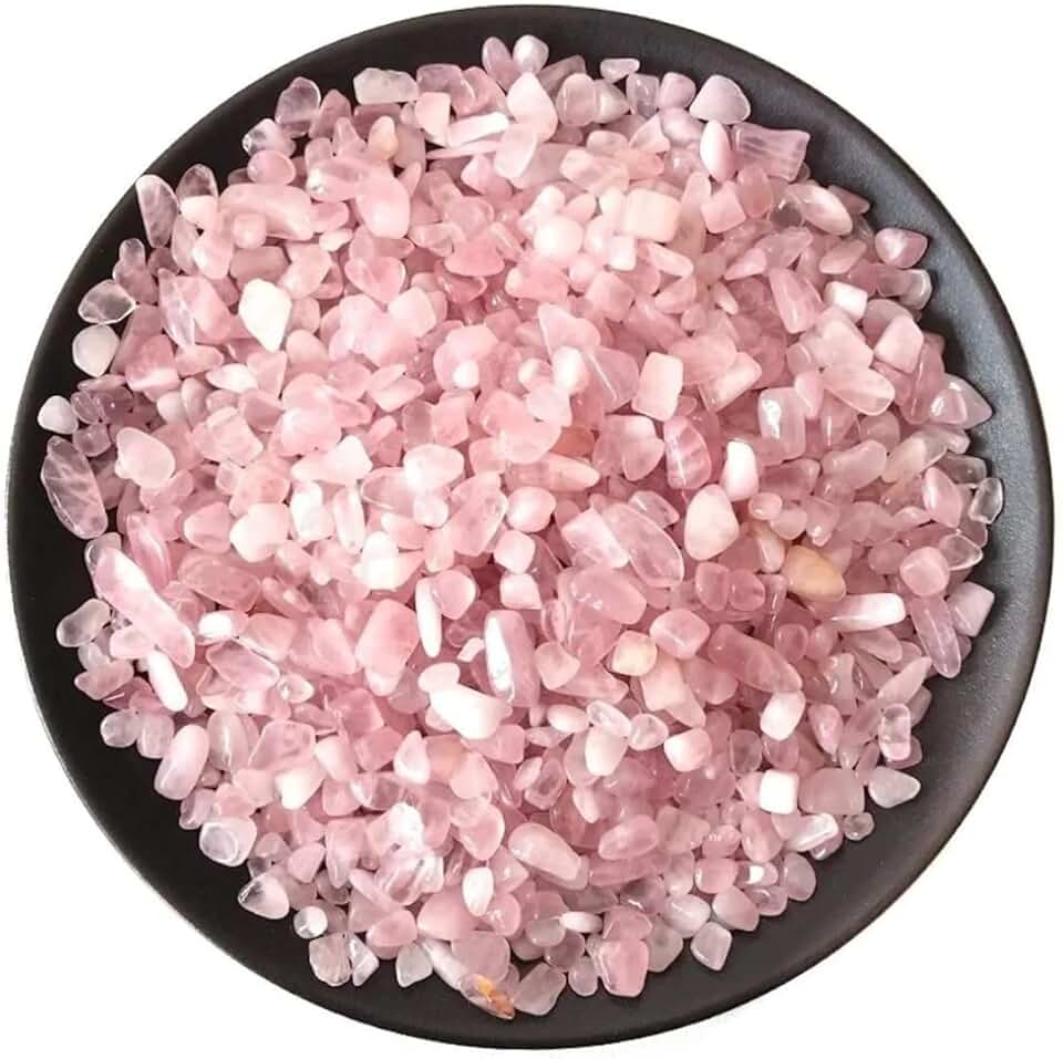Pedra Cristal Natural Rolada Quartzo Rosa Cascalho 01 Kg - Cristais Semi Preciosos de Quartzo Rosa Natural Rolado, Ideal para Terapias Energéticas, Meditação, Harmonização, Cura Emocional e Decoração