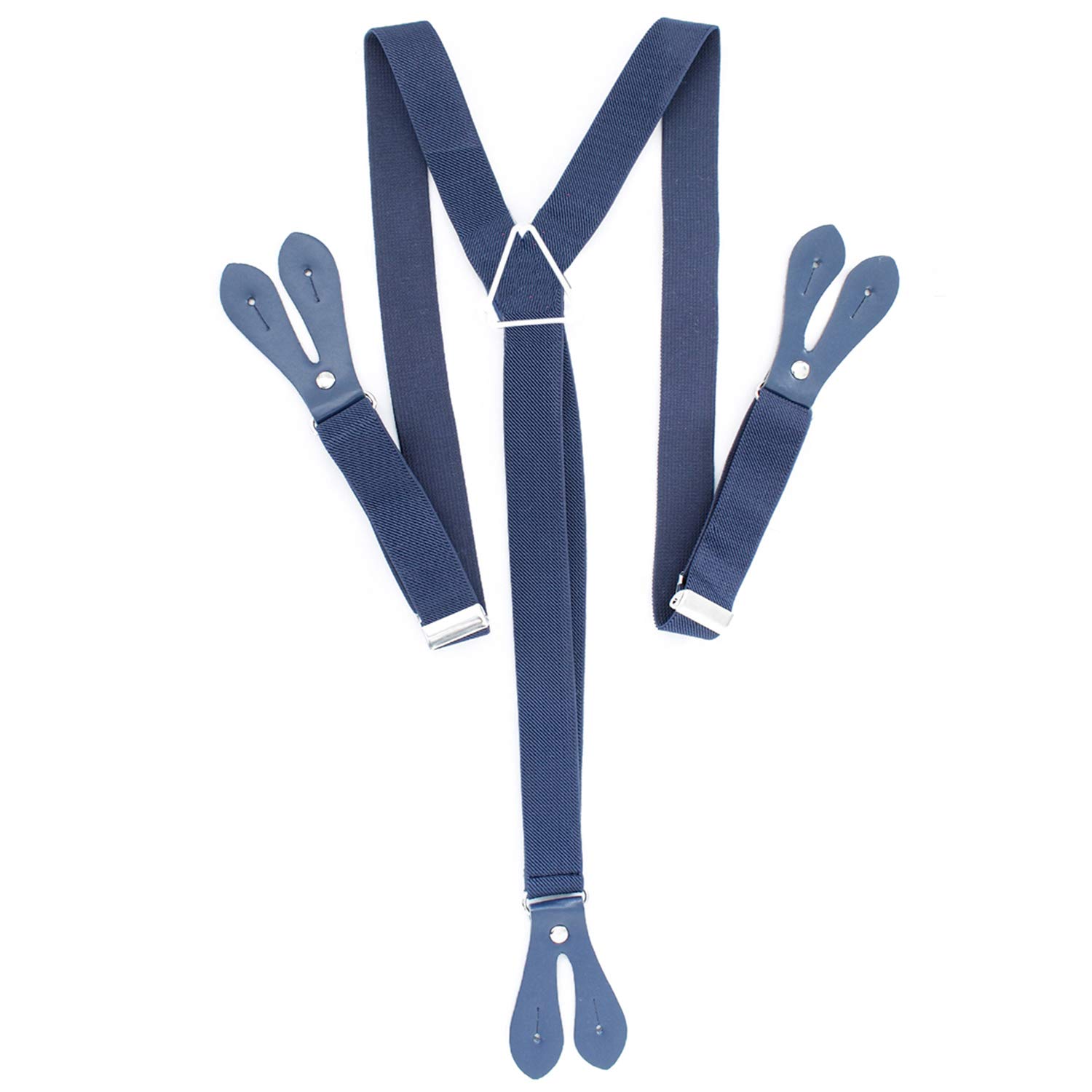 Trimming ShopMen's Braces with Heavy Duty PU Leather Buttonholes Adjustable Y Style Suspenders Trouser Braces 25mm Wide, Fashion Accessory for Wedding Party