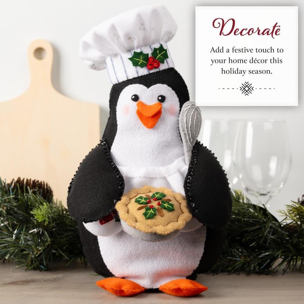 Bucilla Felt Applique Home Décor Kit, Baking Up Cheer, Perfect for DIY Arts and Crafts
