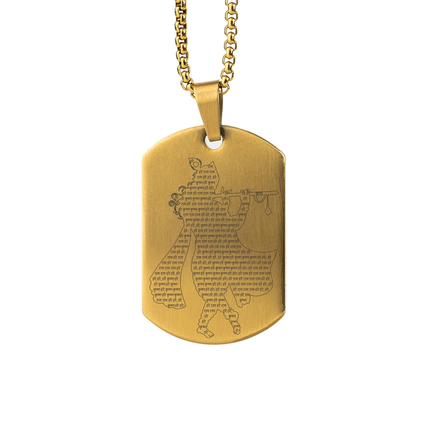Hare Krishna MicroCarved Inlay Tag Necklace | Premium Stainless Steel | Anti-Tarnish, Water & Sweat Proof | Divine Protection Pendant for Men & Women-image-13
