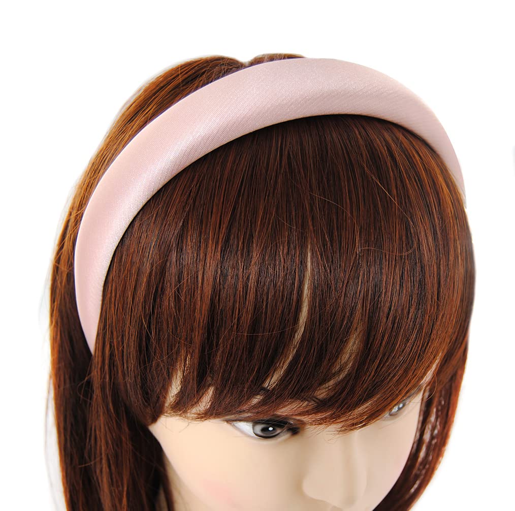 axy HRK2B Headband with Fabric Padded Metallic Colour - Women's Metallic Look Headband Hair Accessories (Light Pink) - Image 3