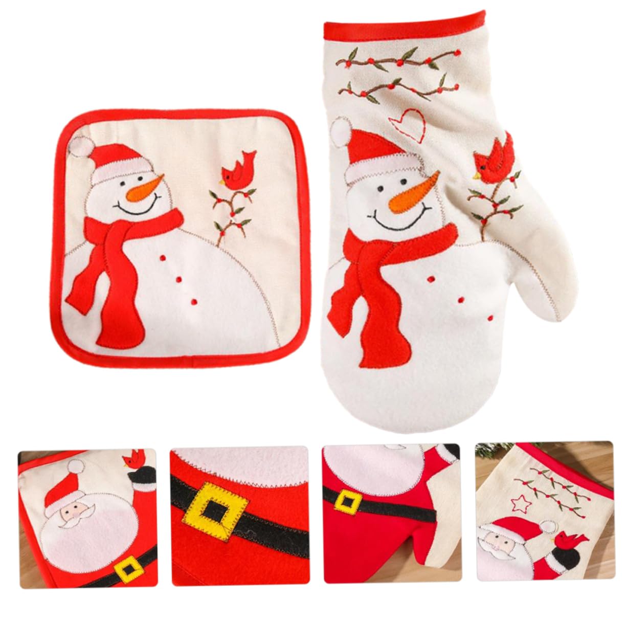 MAGICLULU 6 Unidades De Paquete De Mano Aislado Cocinar Guantes De Horno Guantes De Cocina Accesorios De Cocina Suministros De Navidad para Hornear Manoplas De