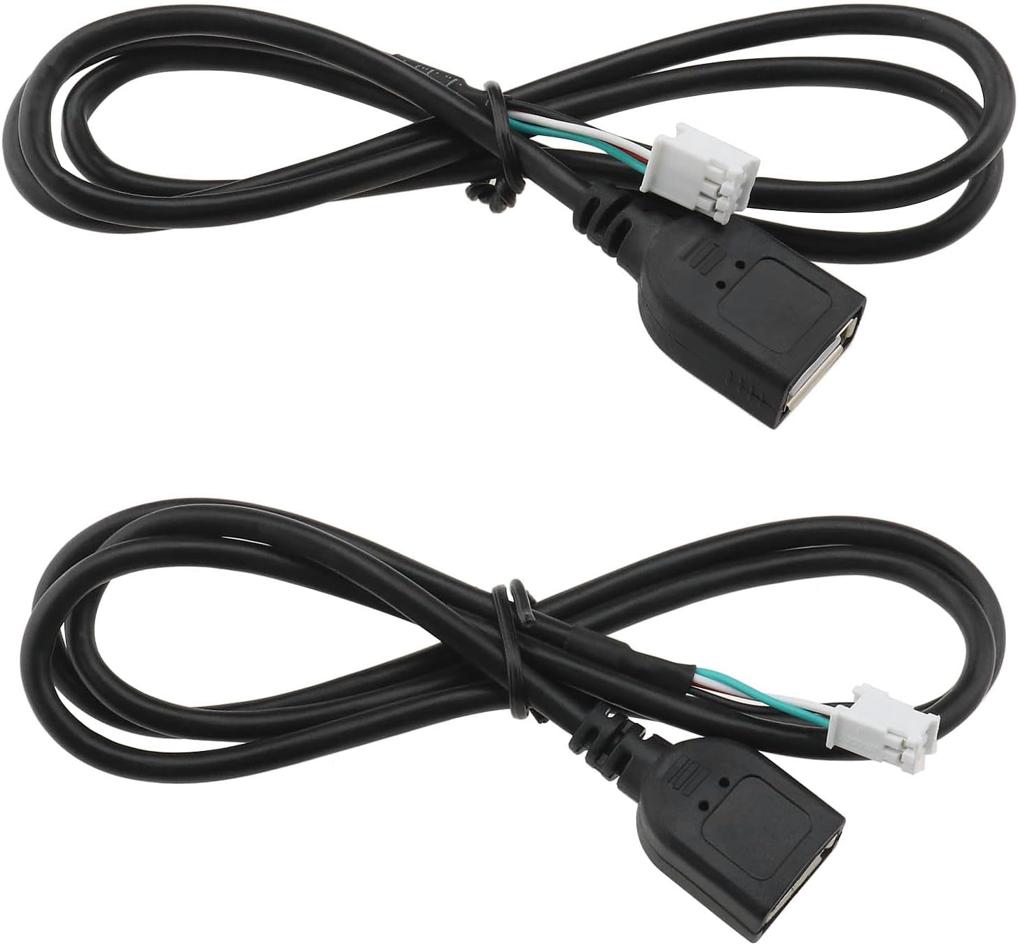 2PCS Car USB Extension Cable Adapter 4Pin & 6Pin Connector 76cm Compatible with Android Car Radio Stereo External USB Flash Drives Fast Charging Mobile Phones