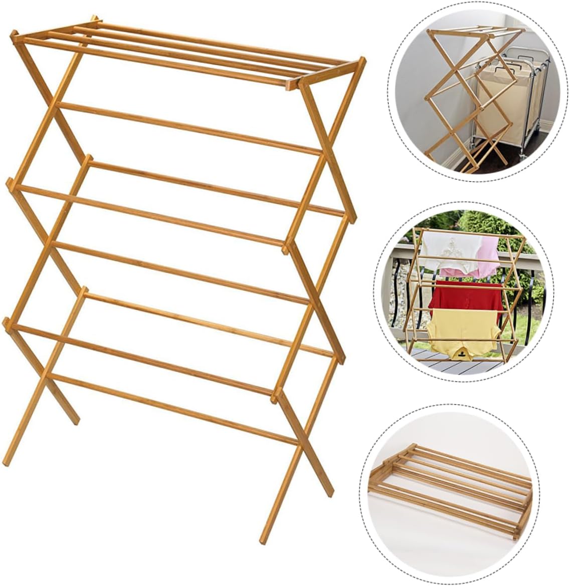 1pc Retractable Clothes Drying Rack Multi-Function Floor Stand for Use Space-Saving Design for Towels Clothes and More