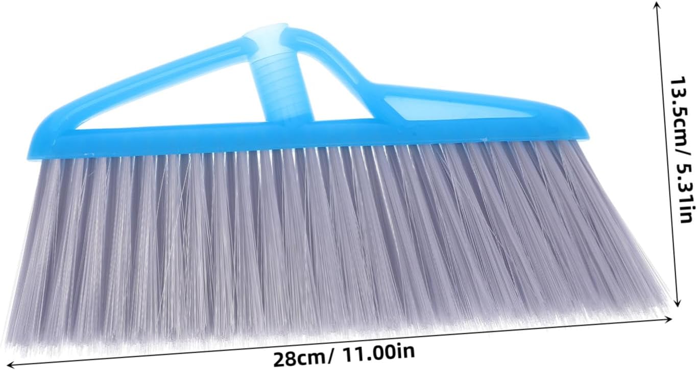 COLLBATH Heavy Duty Sweeper Replacement Head Indoor Outdoor Broom for Decks Driveways Patios Blue