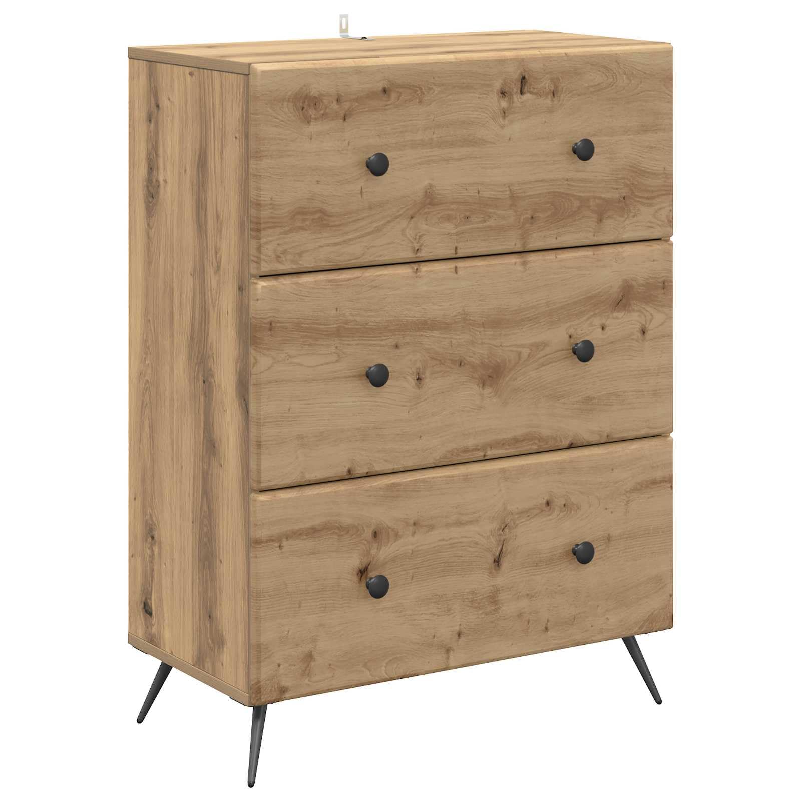 Szafka do przechowywania z szufladami 66 x 34,5 x 90 cm metalowa i