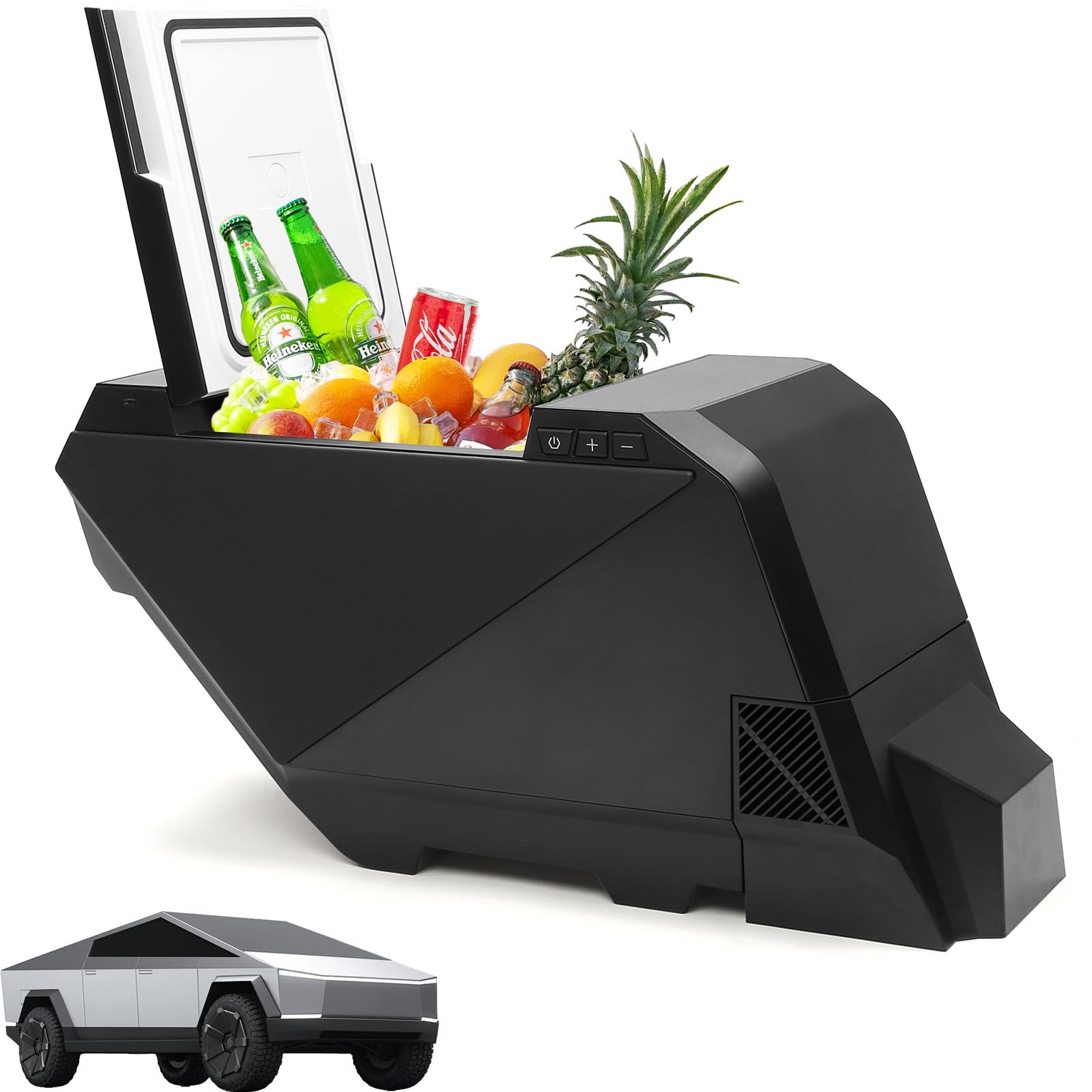 Photo 1 of AKwing Car Refrigerator for Tesla Cybertruck, 18L Center Console Car Fridge with Rapid Cooling (21?~68?), Tesla Cybertruck Freezer Compressor Electric Cooler for Outdoor Camping Road Trip