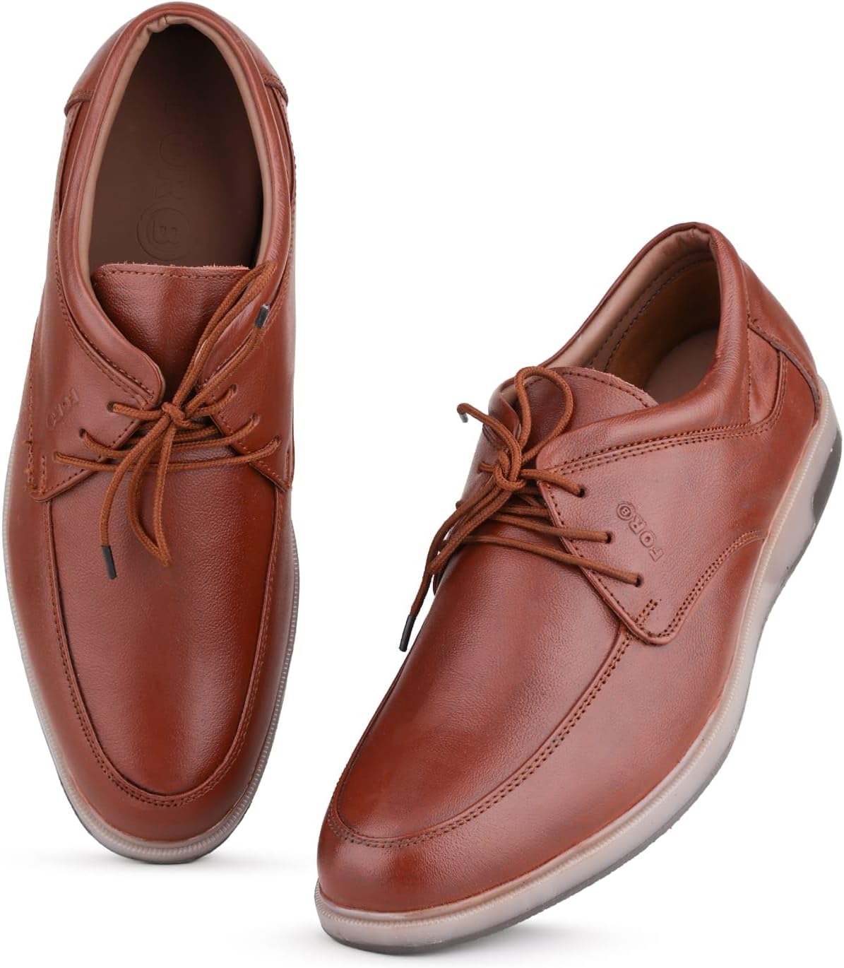 Men’s Premium Tan Genuine Leather lace up Formal Shoes F2F2-Tan | Classic Oxford & Derby Style | Casual & Formal Tan Shoes for Men | Tan Leather Footwear | Comfortable Cushioned | Party, Business, wedding, Casual, Office Wear Shoes | Perfect for Office Wear & Formal Dress. Size 10.