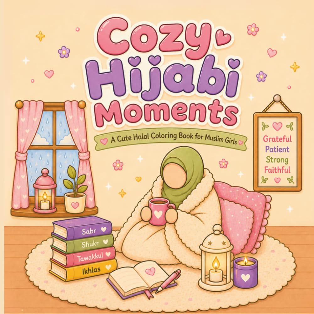 Cozy Hijabi Moments: A Cute Halal Coloring Book for Muslim Girls