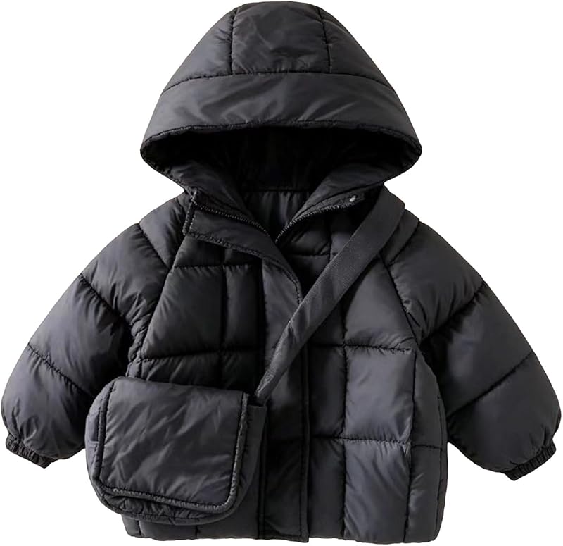 XOGWVJ Girls Winter Coat Lightweight Warm Puffer #F01-black – product photo 6 of 9