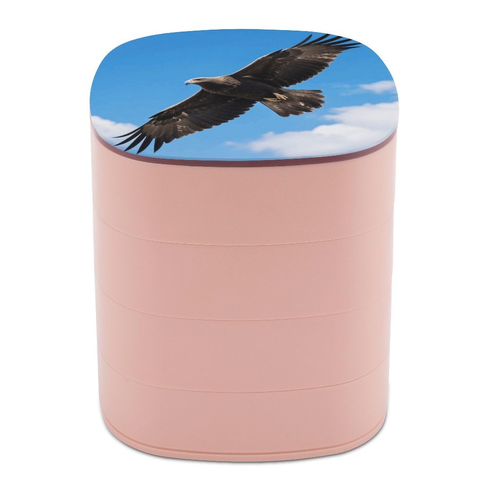 VstaDank Eagle in The Sky Jewelry Box with Mirror 4-Layer Rotating Jewelry Tray Case Portable Jewelry Case Trinket Boxes Trinket Cases Travel Jewelry Organizer Earrings Storage Box