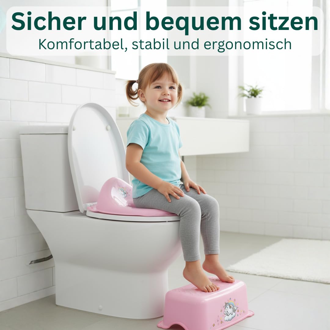 Toilettensitz Kinder Klositz Aufsatz rutschsicher & ergonomisch blau - Toilettenaufsatz Kinder WC Sitz für komfortables sicheres Toilettentraining - Kindertoilettensitzaufsatz ab 2 Jahre