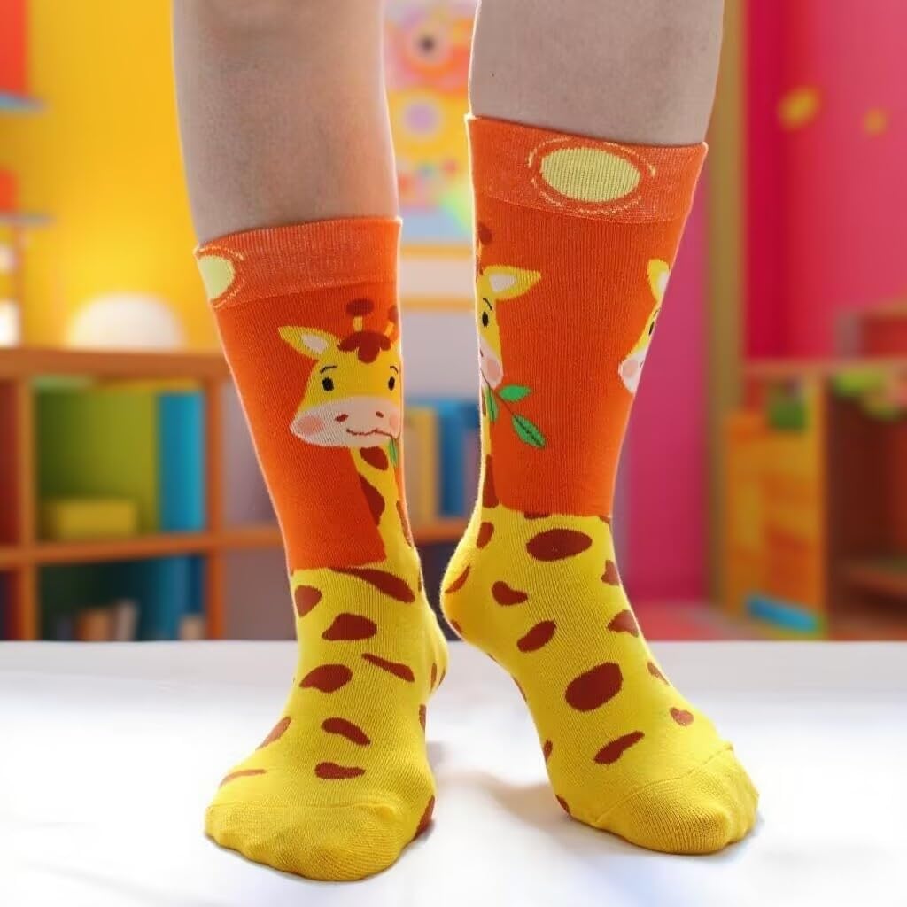 Womens Animal Socks Size 9-11, Cute Funny Fun Crazy Novelty Colorful Calf Girls Crew Socks - Image 3