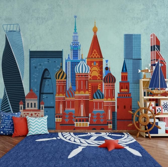Papier peint fond 3D ville européenne photo murale chambre d'enfants 400x280cm