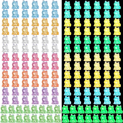 Chitidr Luminous Resin Mini Frogs Cute Frog Glow In The Dark Miniature Figurines Frogs Diy Ornament Accessories For Garden Dollhouse Decoration Crafts (50 Pcs) #TOP12