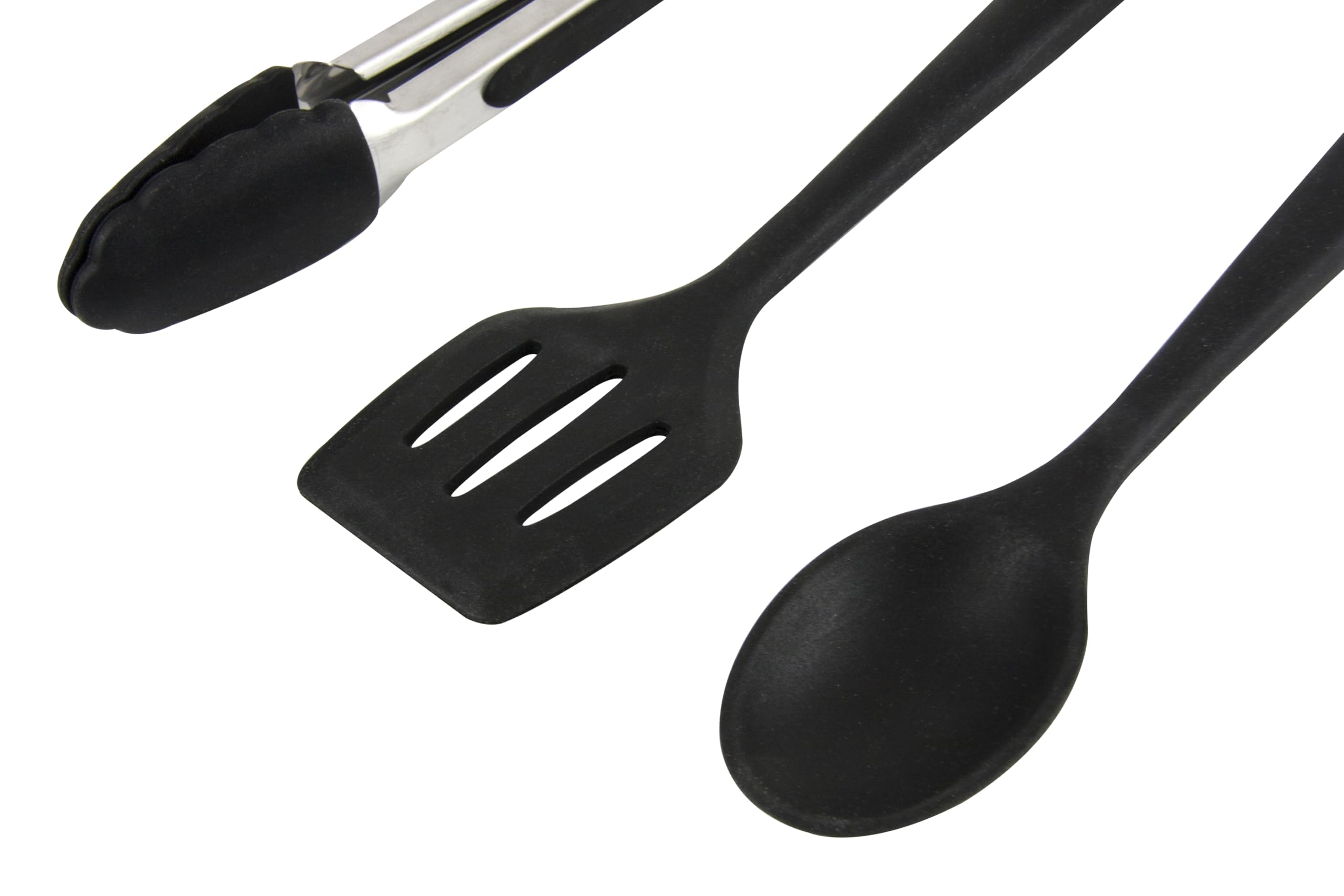 Wiltshire Silicone Mini Kitchen Tongs, Serving Spoon & Turner Set of 3, Cooking Spoon Serving Tongs & Spatula - Image 3