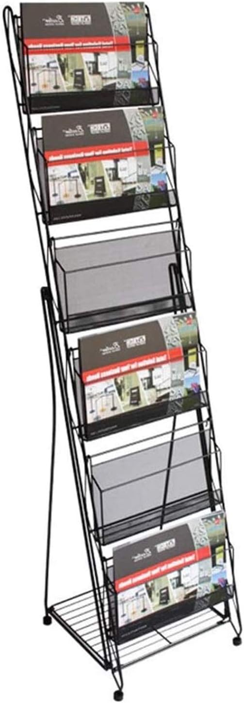 Standing Magazine Stand Floor Magazine Rack 6-Story Magazine Information Rack Portable and Brochure Display Rack for Trade Show Exhibition Office Showroom Office and Tradeshow Displa