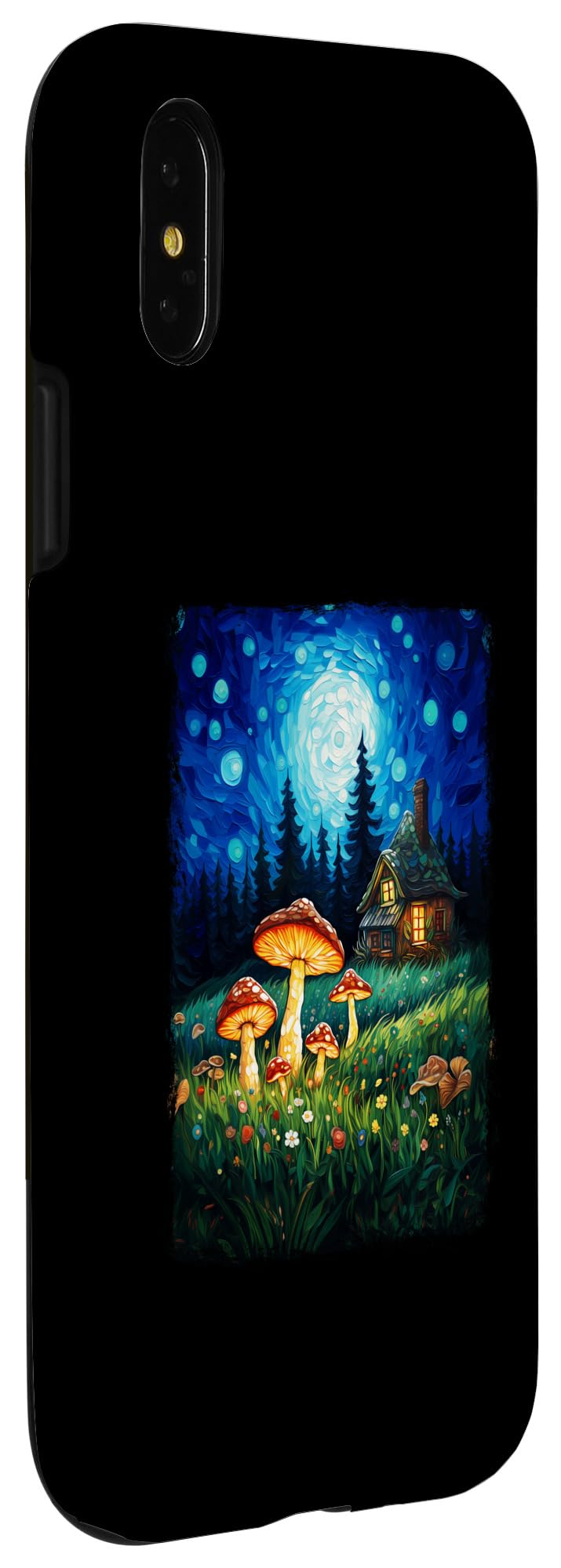 iPhone X/XS Cottagecore Aesthetic Nature Mushroom Starry Night Painting Case - Image 3