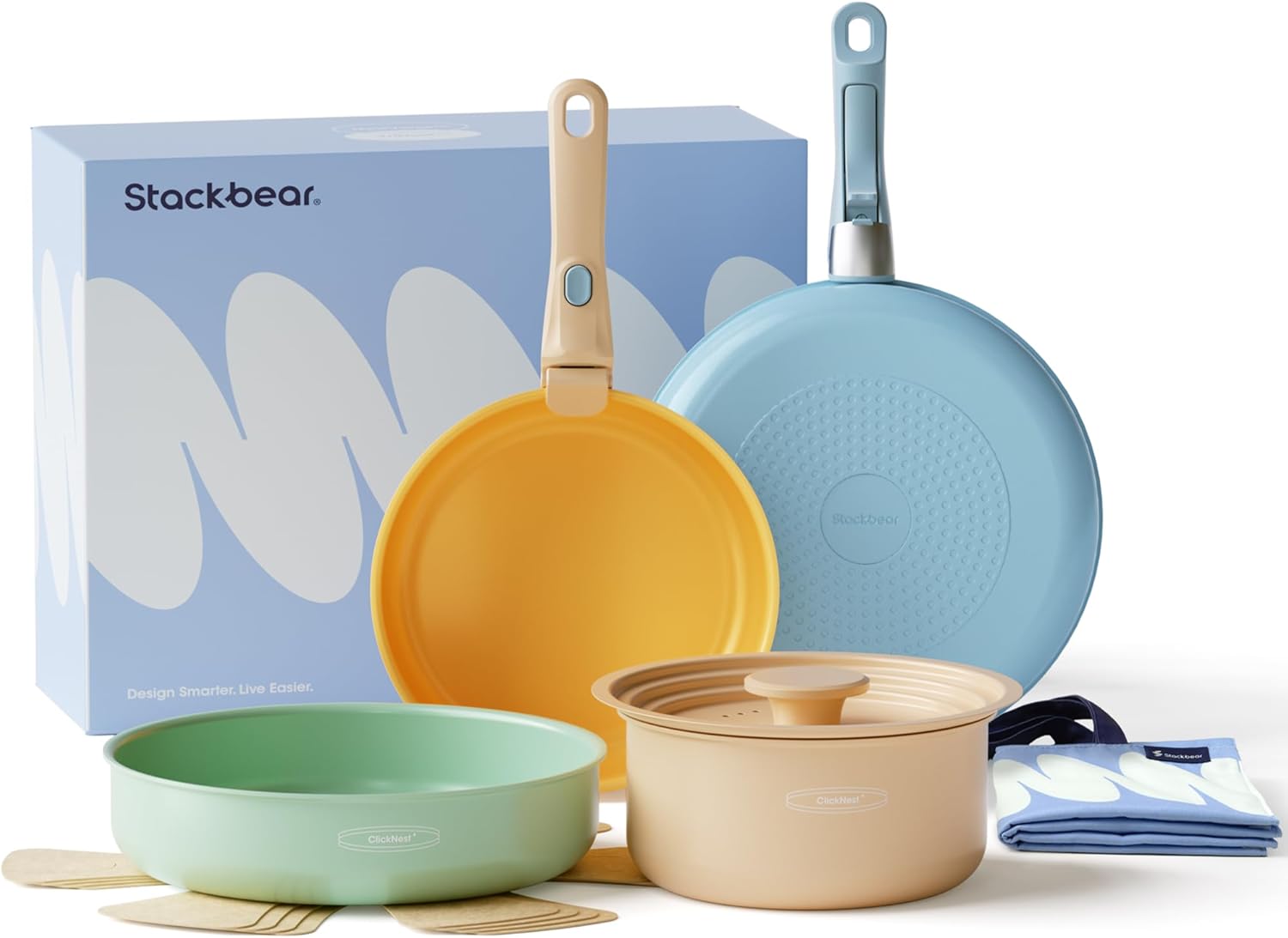 Ceramic Cookware Set, 12-Piece Camping Cooking Set Non Stick, Detachable Handle Pots and Pans Non Stick with Storage Bag, PFOA Free, Anti-Scratch Pads, RV Camping Essentials Ceramic Cookware Set, 12-Piece Camping Cooking Set Non Stick, Detachable Handle Pots and Pans Non Stick with Storage Bag, PFOA Free, Anti-Scratch Pads, RV Camping Essentials