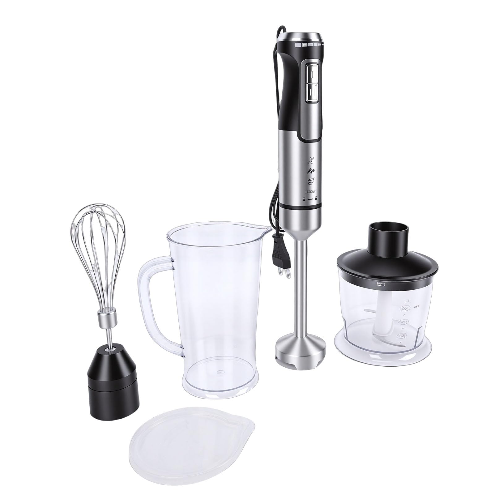Generic Blender Ręczny Wielofunkcyjny, Lekki Blender Ręczny do Kuchni, Mikser ze Stali Nierdzewnej do żywności dla Dzieci i Soków (wtyczka UE 220-240v)