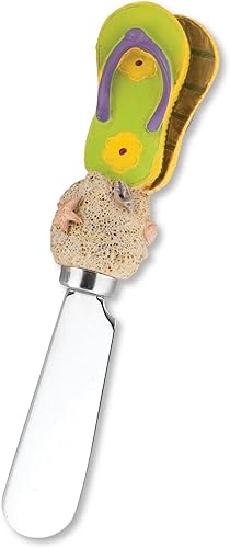 Miniatura 7 de Beach Sandals - Esparcidores de queso, asas de resina pintadas a mano con cuchillas de acero inoxidable para untar queso crema, mantequilla y