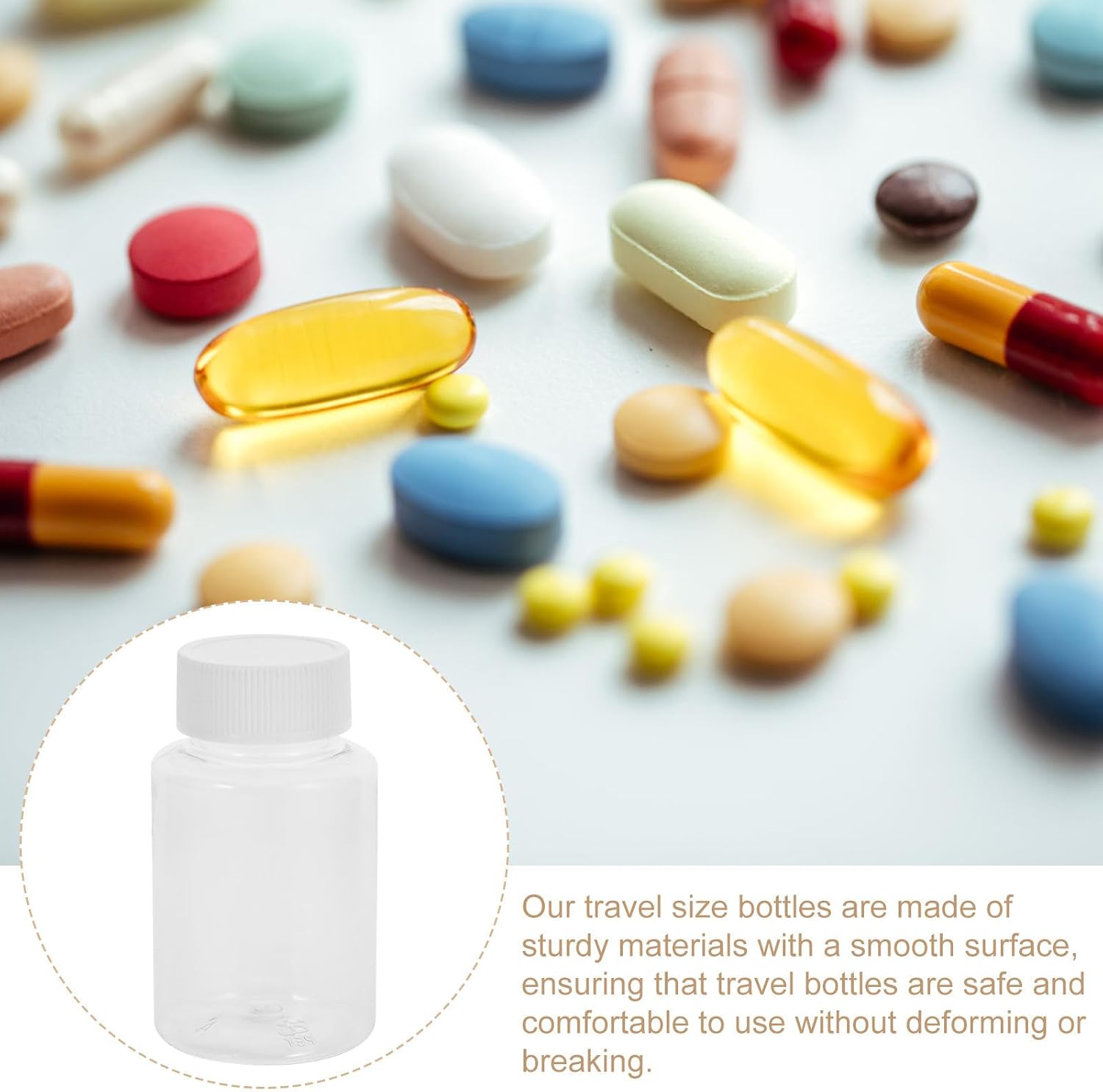 NUOBESTY 12 Pack 100ml Refillable Travel Bottles for Medicine Storage image 3